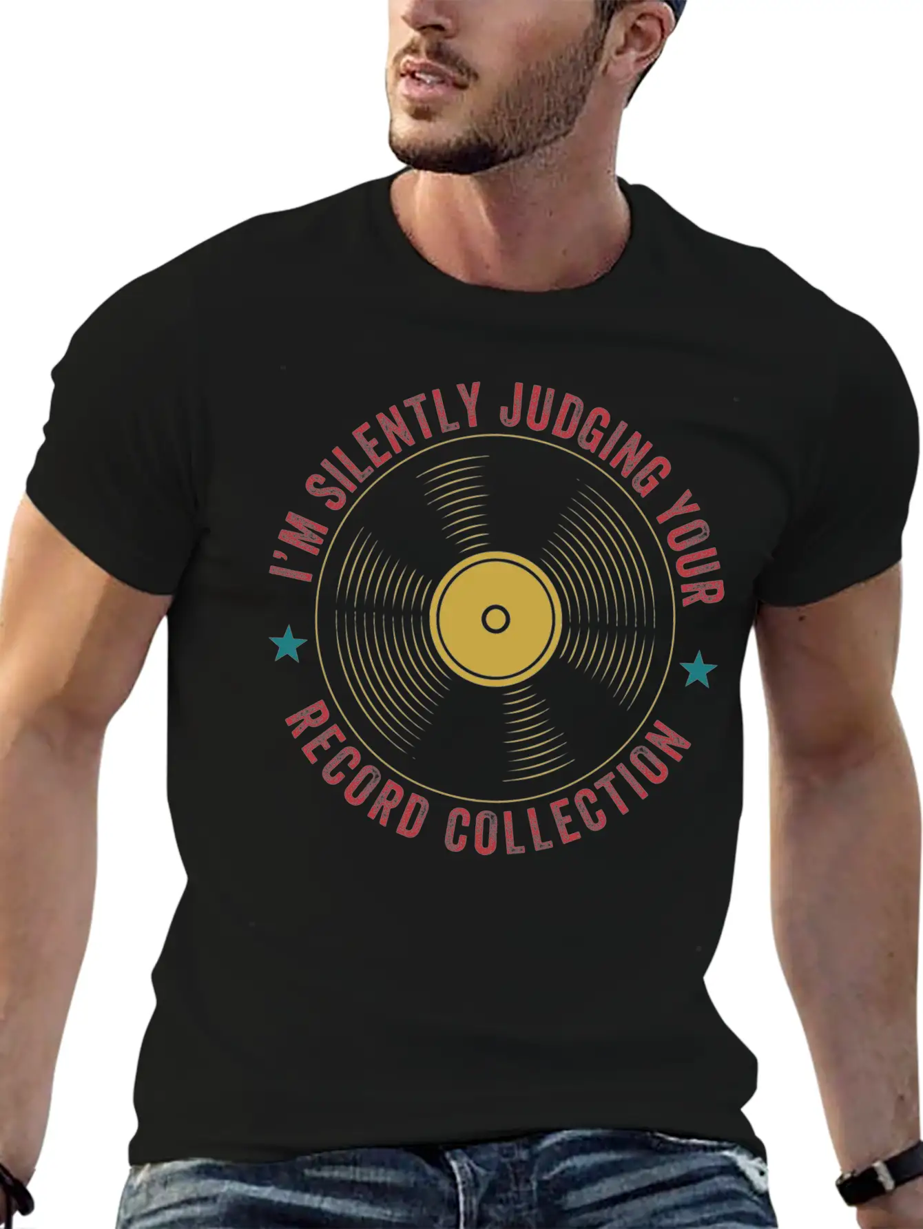 Judging Your Record Collection Funny Vinyl Lover Relaxed Everyday Tee – Lightweight And Durable Cotton