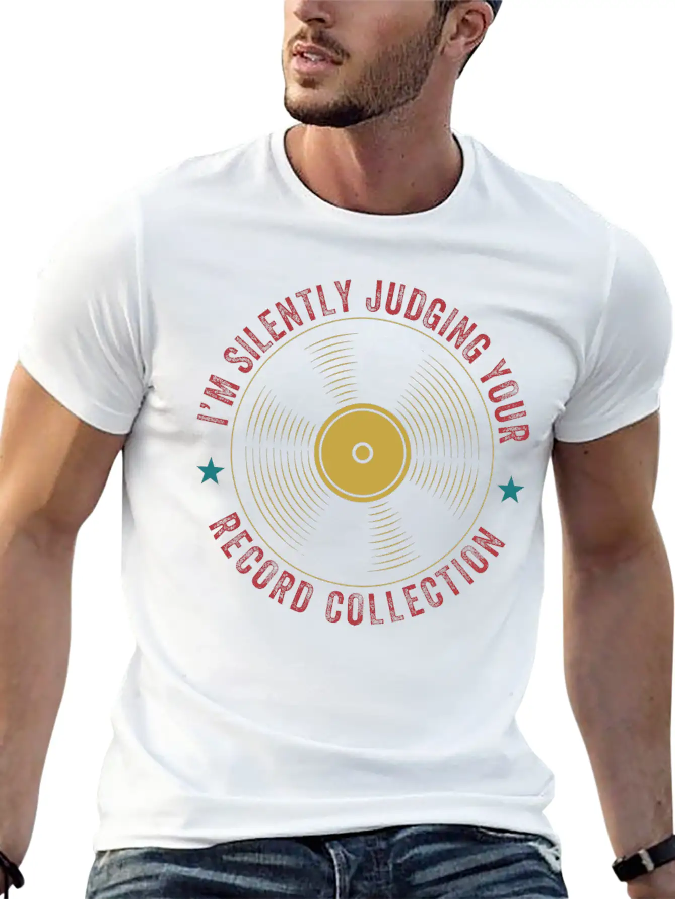 Judging Your Record Collection Funny Vinyl Lover Relaxed Everyday Tee – Lightweight And Durable Cotton