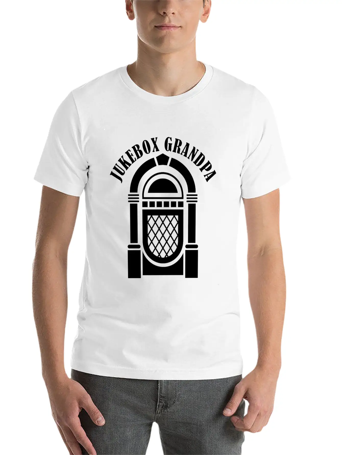 Jukebox Grandpa Singer Karaoke Master Stylish Everyday T-Shirt – Unisex Basic Cotton Tee