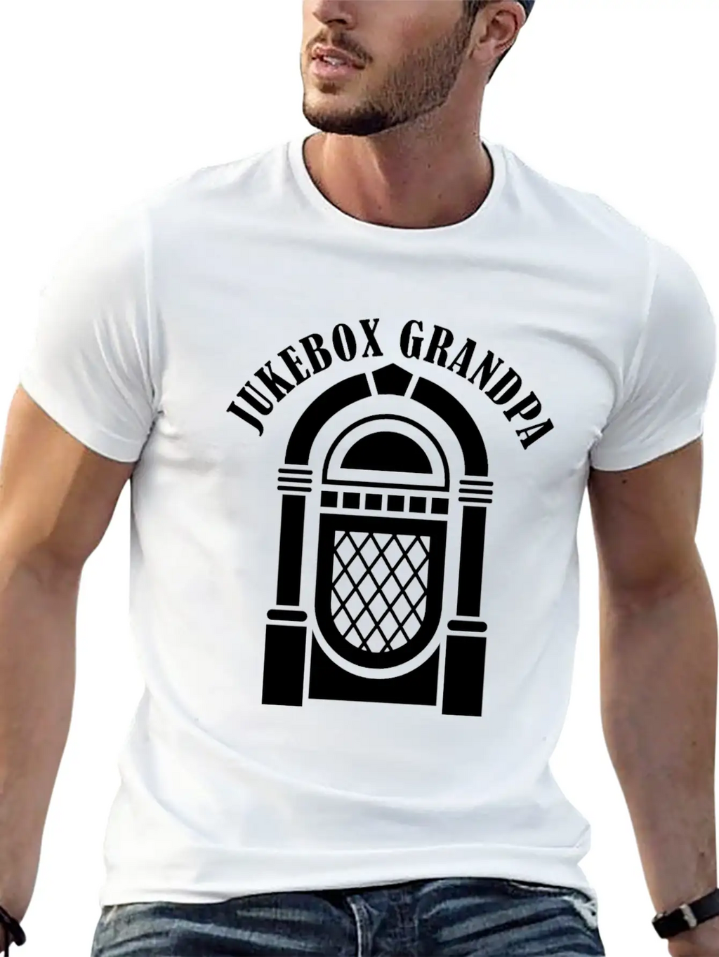 Jukebox Grandpa Singer Karaoke Master Stylish Everyday T-Shirt – Unisex Basic Cotton Tee