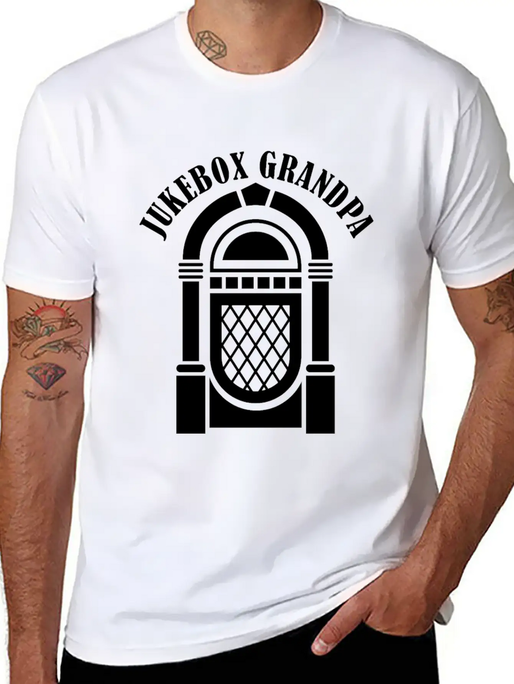 Jukebox Grandpa Singer Karaoke Master Stylish Everyday T-Shirt – Unisex Basic Cotton Tee