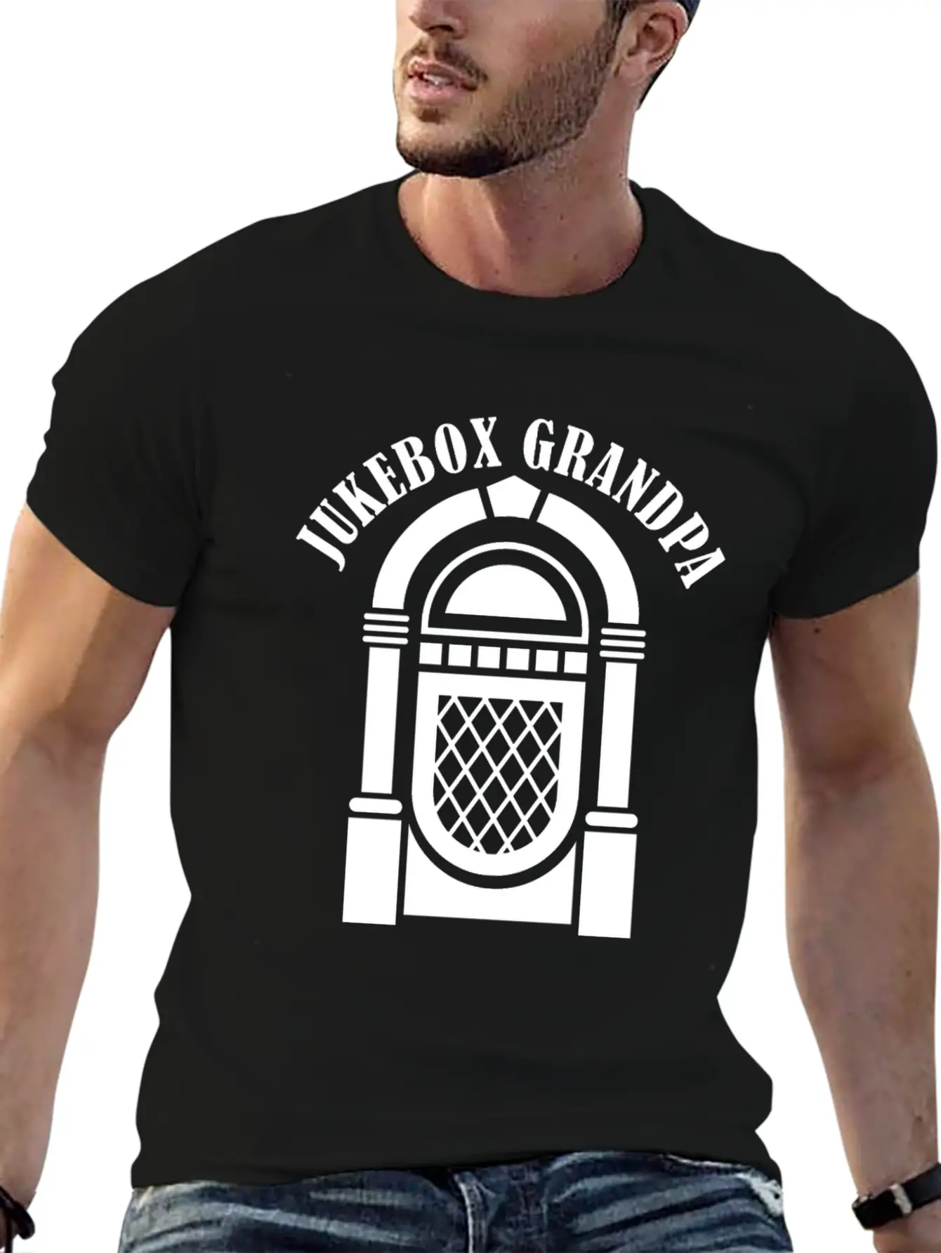 Jukebox Grandpa Singer Karaoke Master Stylish Everyday T-Shirt – Unisex Basic Cotton Tee