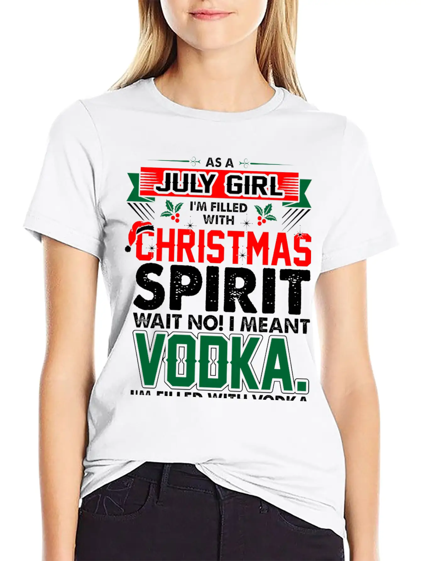 July Girl Christmas Spirit Timeless Short Sleeve Tee – Comfy And Minimalist Design