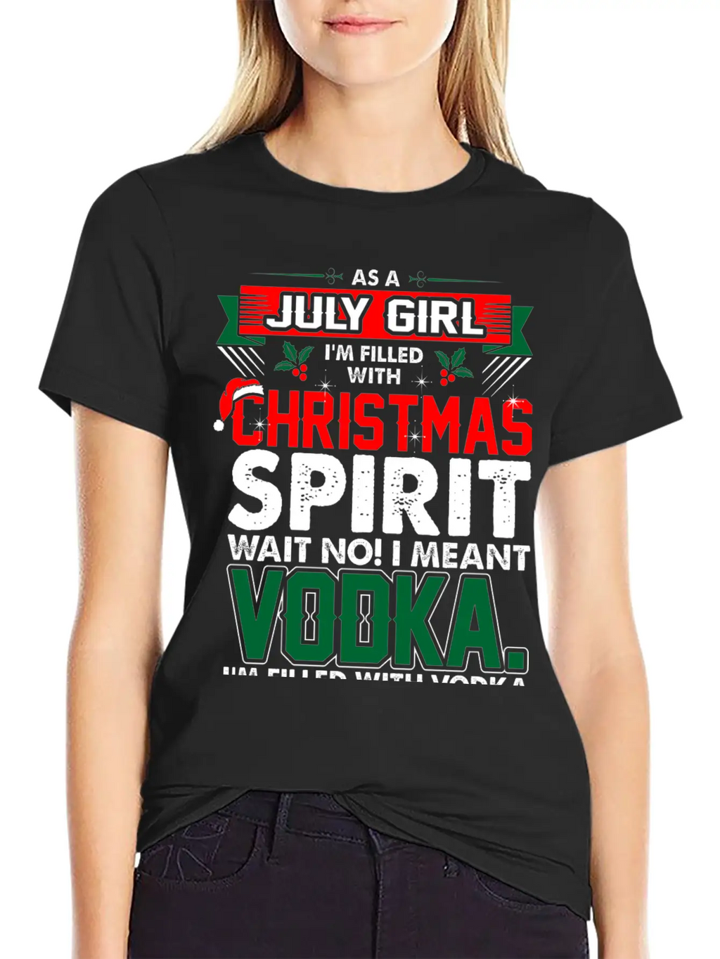 July Girl Christmas Spirit Timeless Short Sleeve Tee – Comfy And Minimalist Design