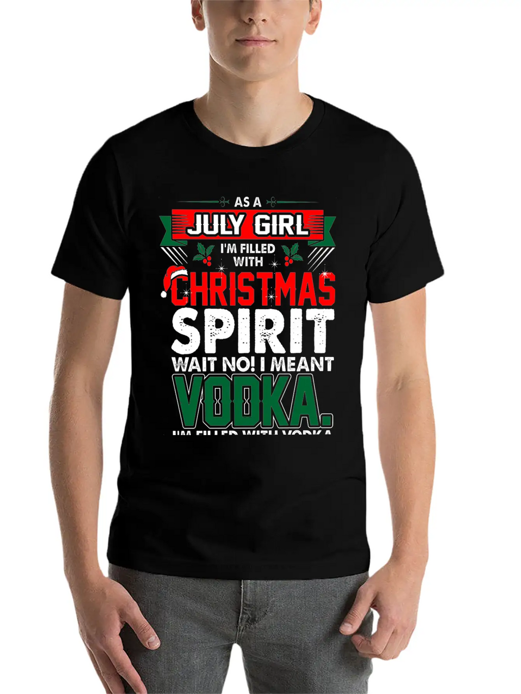 July Girl Christmas Spirit Timeless Short Sleeve Tee – Comfy And Minimalist Design