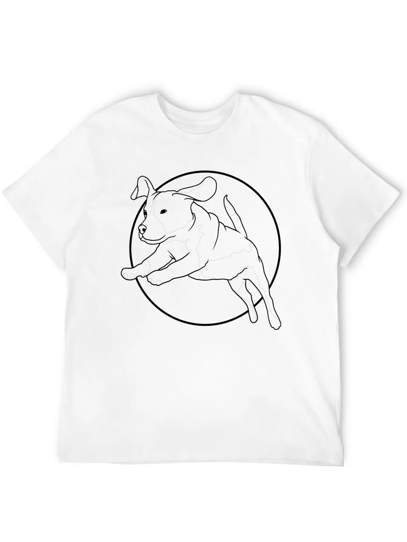 Jumping Dog Essential Cotton Tee For Daily Outfits – Unisex Style