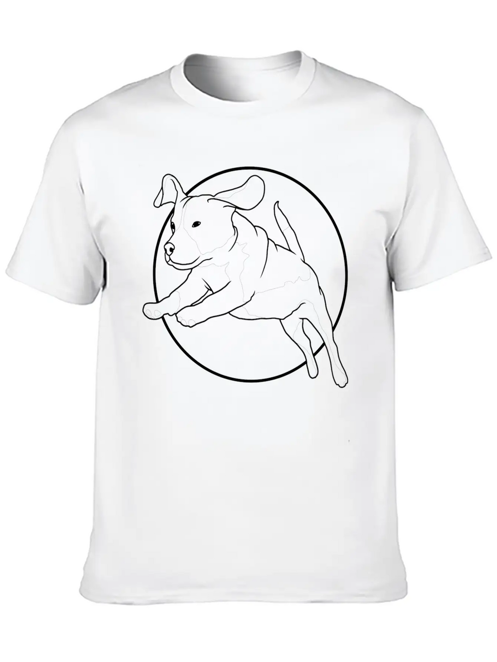 Jumping Dog Essential Cotton Tee For Daily Outfits – Unisex Style