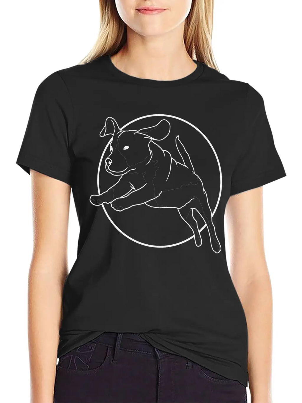 Jumping Dog Essential Cotton Tee For Daily Outfits – Unisex Style