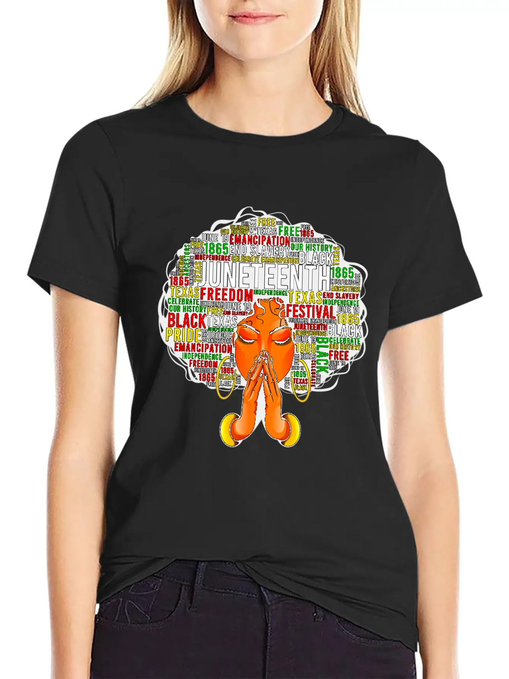 Juneteenth Melanin Black Women Natural Hair Afro Unisex Casual T-Shirt – Clean Design For Daily Comfort