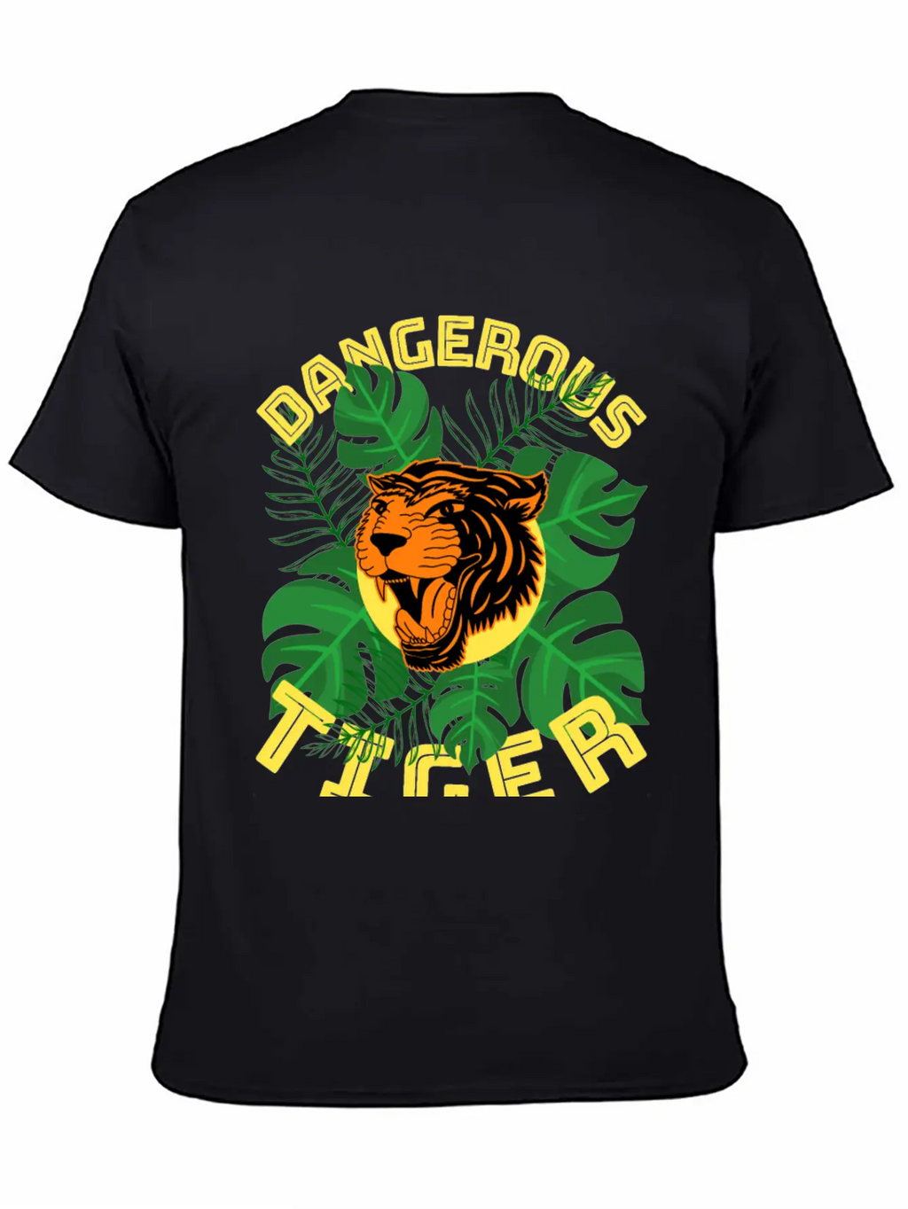Jungle Tiger Dangerous Animal Leaves Gift Breathable Graphic T-Shirt – Perfect For Casual Days