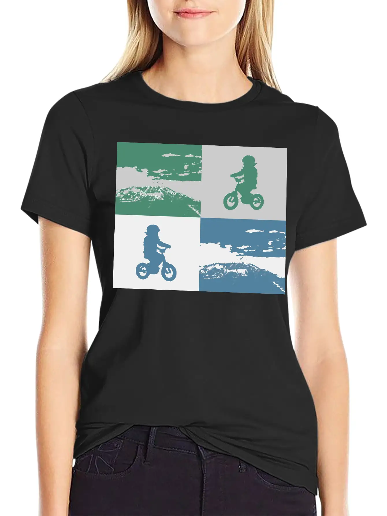 Junior Biker Pop Art Metallic Relaxed Everyday Tee – Lightweight And Durable Cotton