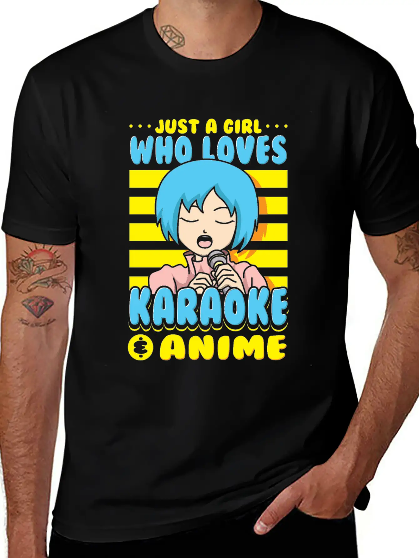 Just A Girl Karaoke Anime Vocalist Singing Singer Breathable Graphic T-Shirt – Perfect For Casual Days