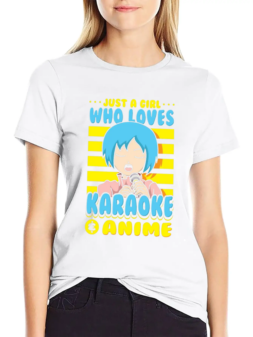 Just A Girl Karaoke Anime Vocalist Singing Singer Breathable Graphic T-Shirt – Perfect For Casual Days