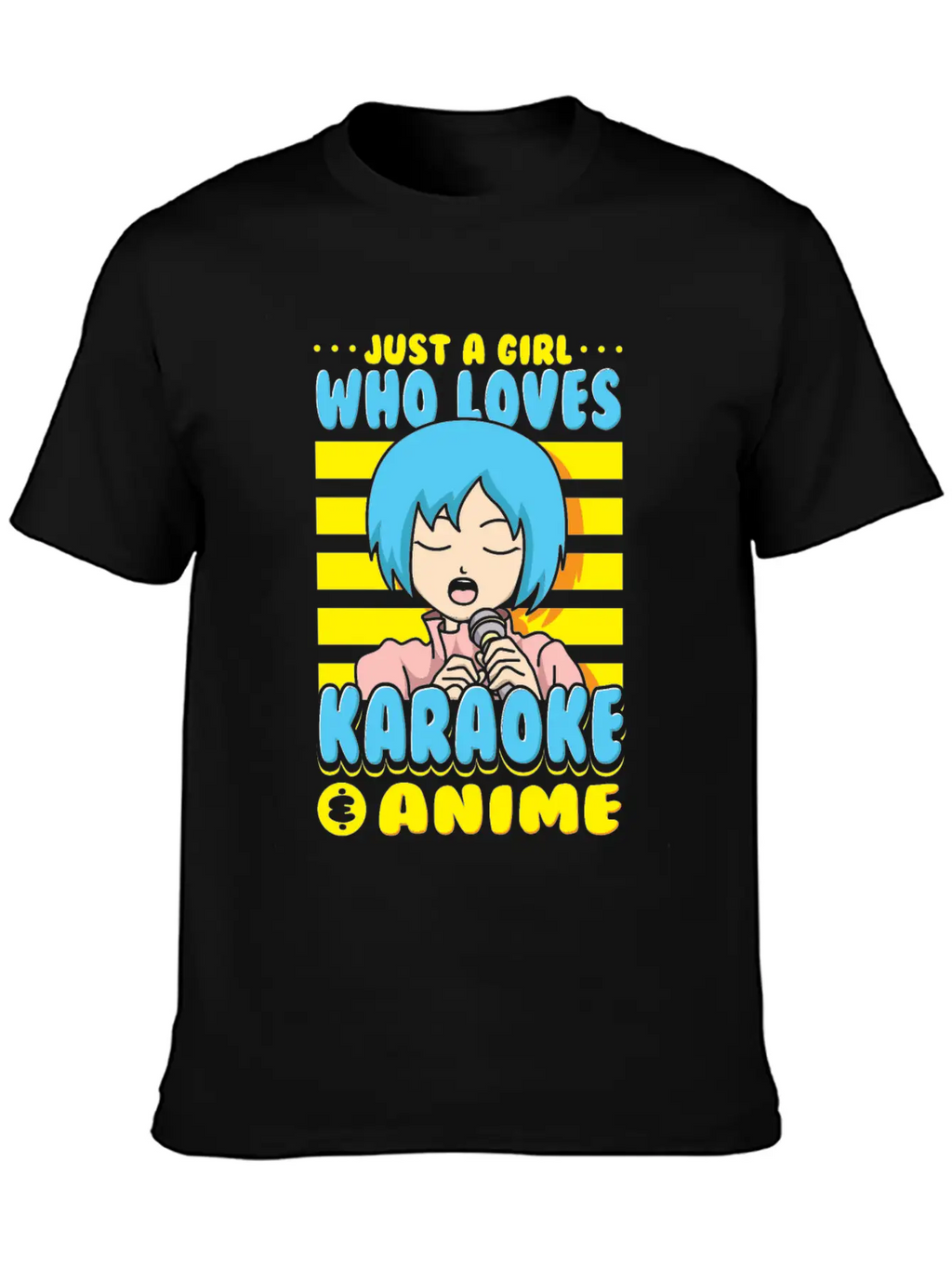 Just A Girl Karaoke Anime Vocalist Singing Singer Breathable Graphic T-Shirt – Perfect For Casual Days