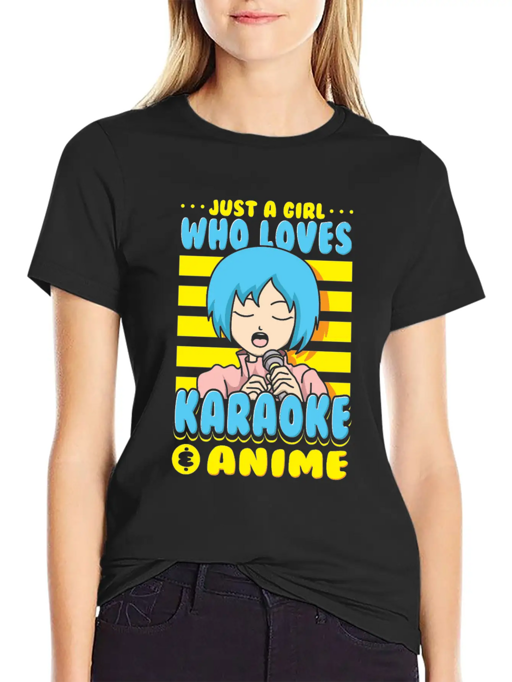 Just A Girl Karaoke Anime Vocalist Singing Singer Breathable Graphic T-Shirt – Perfect For Casual Days