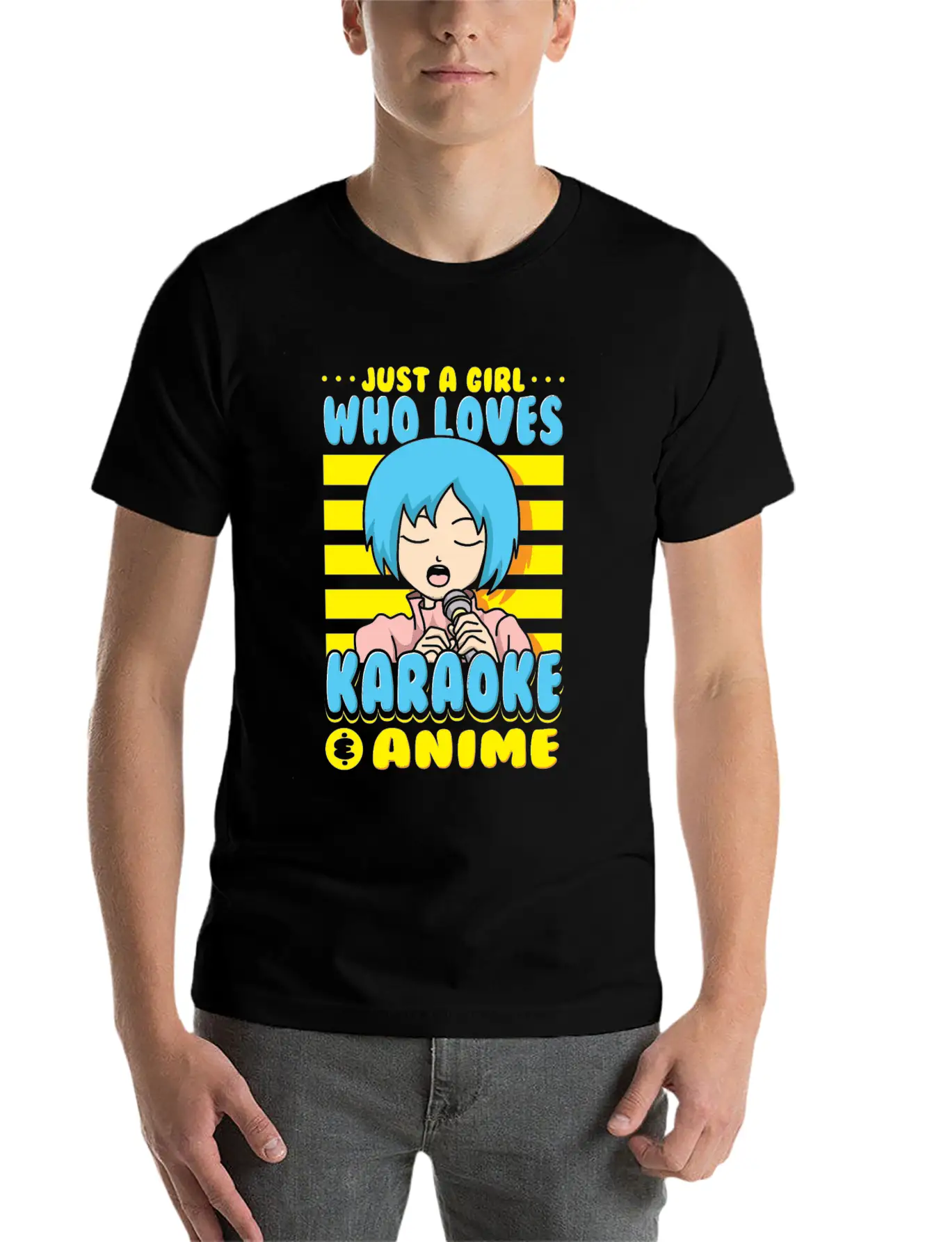 Just A Girl Karaoke Anime Vocalist Singing Singer Breathable Graphic T-Shirt – Perfect For Casual Days