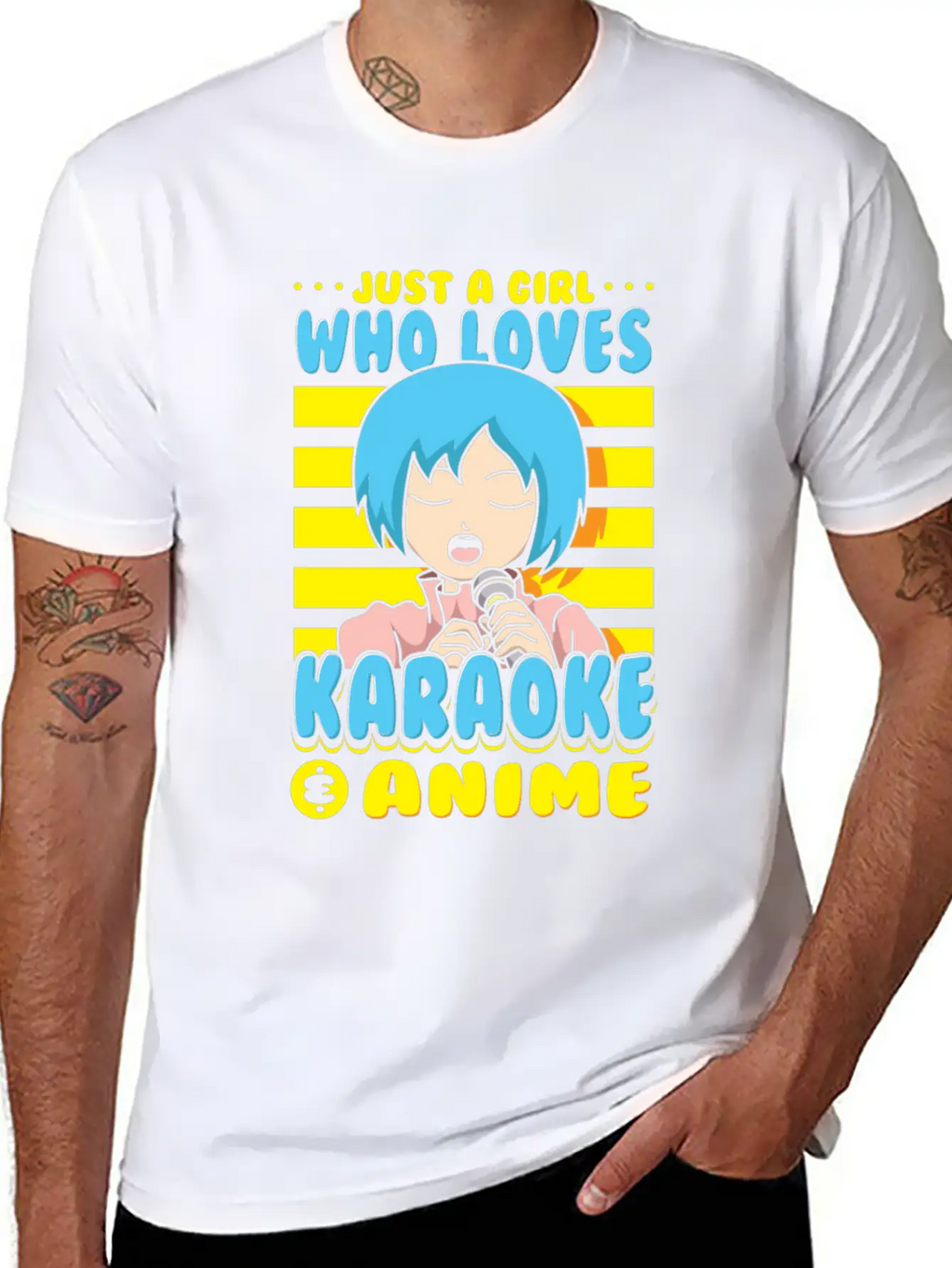Just A Girl Karaoke Anime Vocalist Singing Singer Breathable Graphic T-Shirt – Perfect For Casual Days