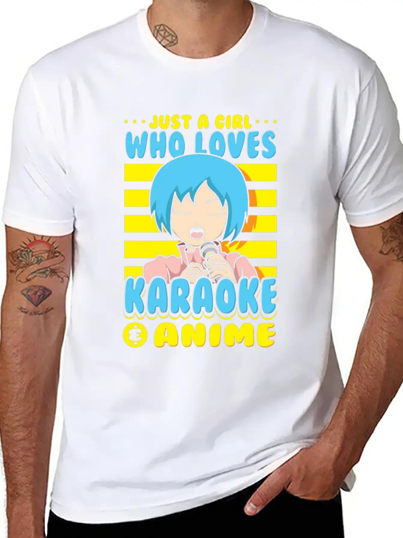 Just A Girl Karaoke Anime Vocalist Singing Singer Breathable Graphic T-Shirt – Perfect For Casual Days