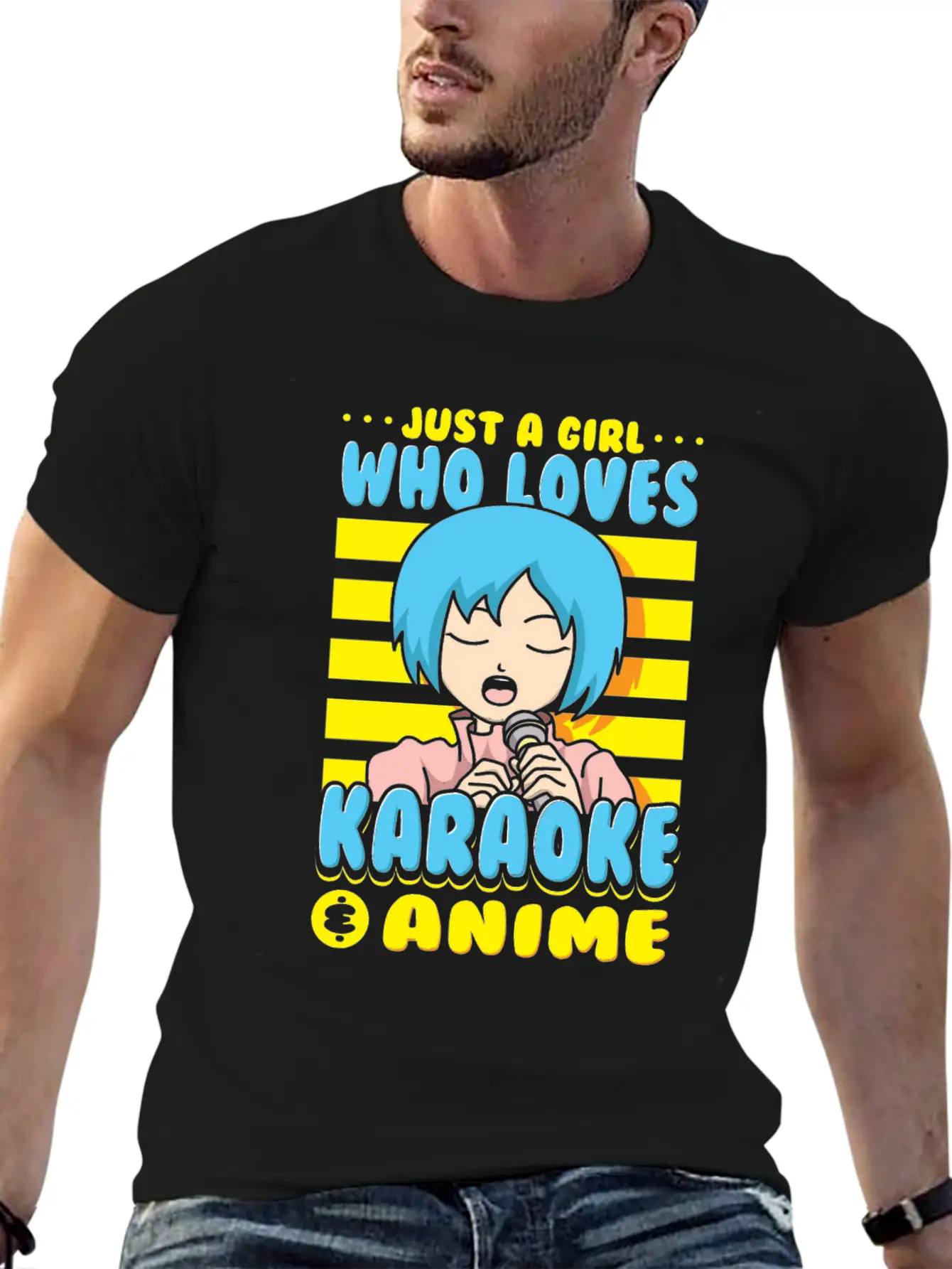Just A Girl Karaoke Anime Vocalist Singing Singer Breathable Graphic T-Shirt – Perfect For Casual Days