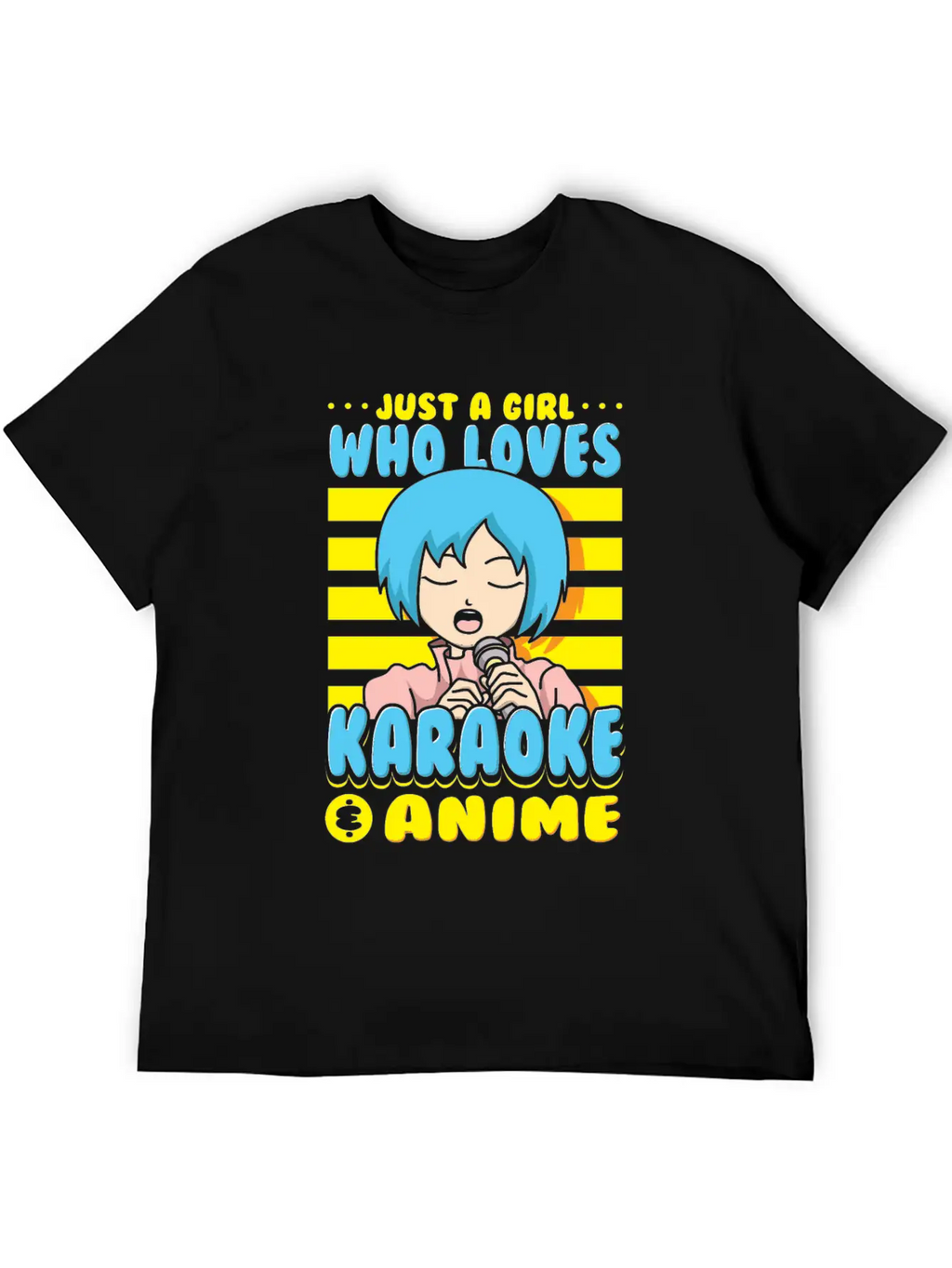 Just A Girl Karaoke Anime Vocalist Singing Singer Breathable Graphic T-Shirt – Perfect For Casual Days