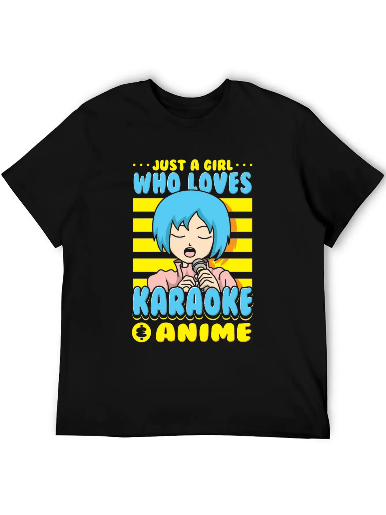 Just A Girl Karaoke Anime Vocalist Singing Singer Breathable Graphic T-Shirt – Perfect For Casual Days
