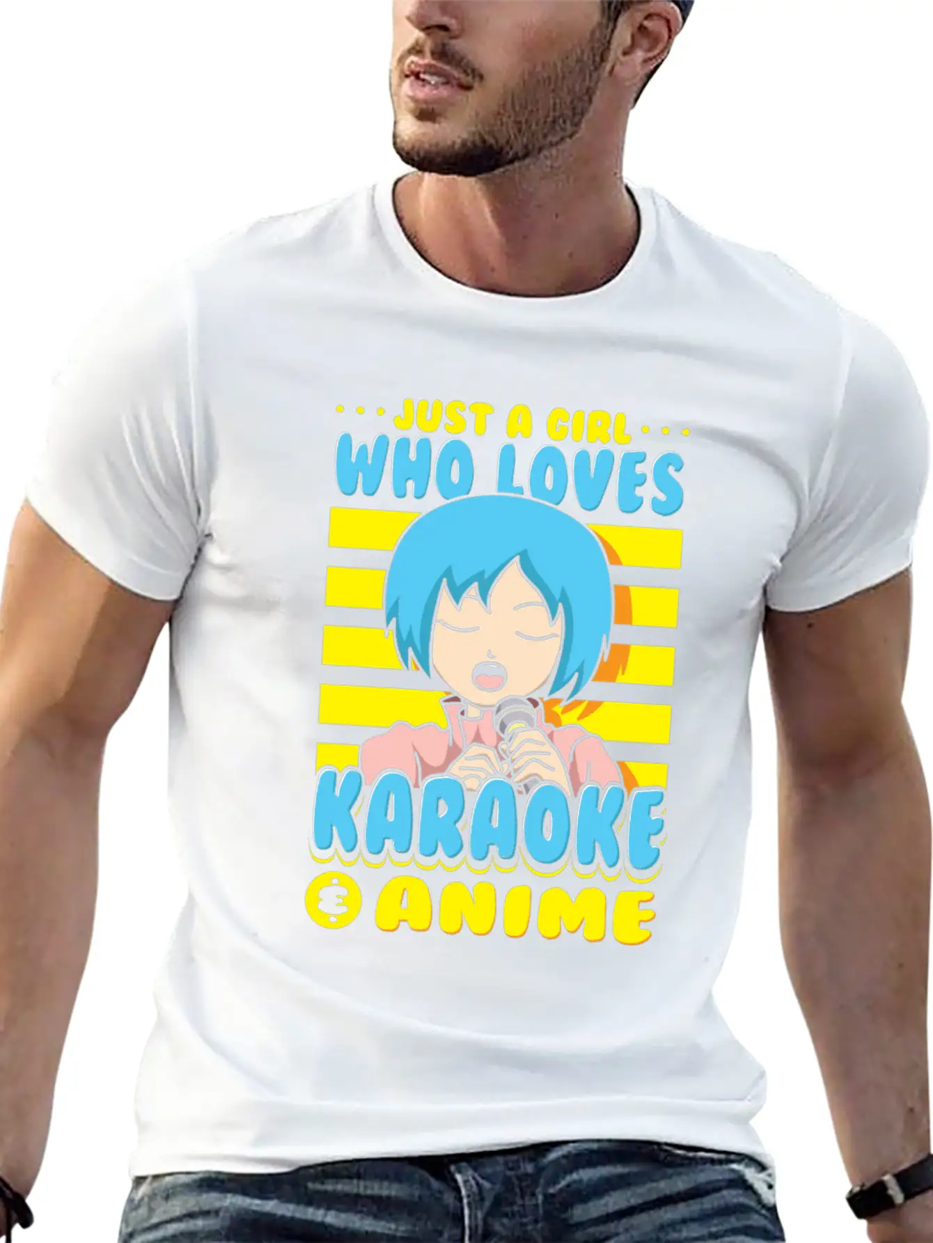 Just A Girl Karaoke Anime Vocalist Singing Singer Breathable Graphic T-Shirt – Perfect For Casual Days