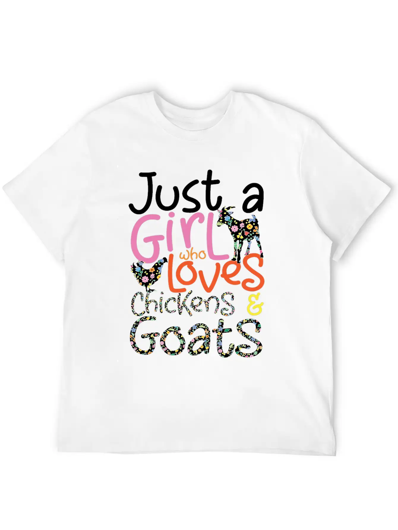 Just A Girl Who Loves Chickens & Goats | Farmlife Breathable Graphic T-Shirt – Perfect For Casual Days