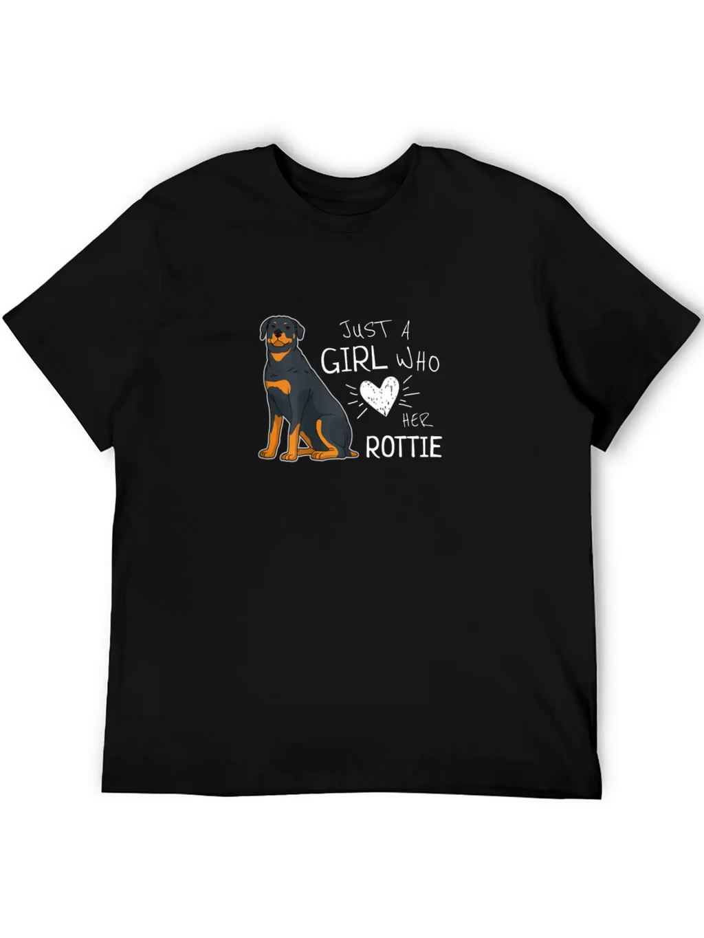 Just A Girl Who Loves Her Rottie Rottweiler Dog Essential Cotton Tee For Daily Outfits – Unisex Style