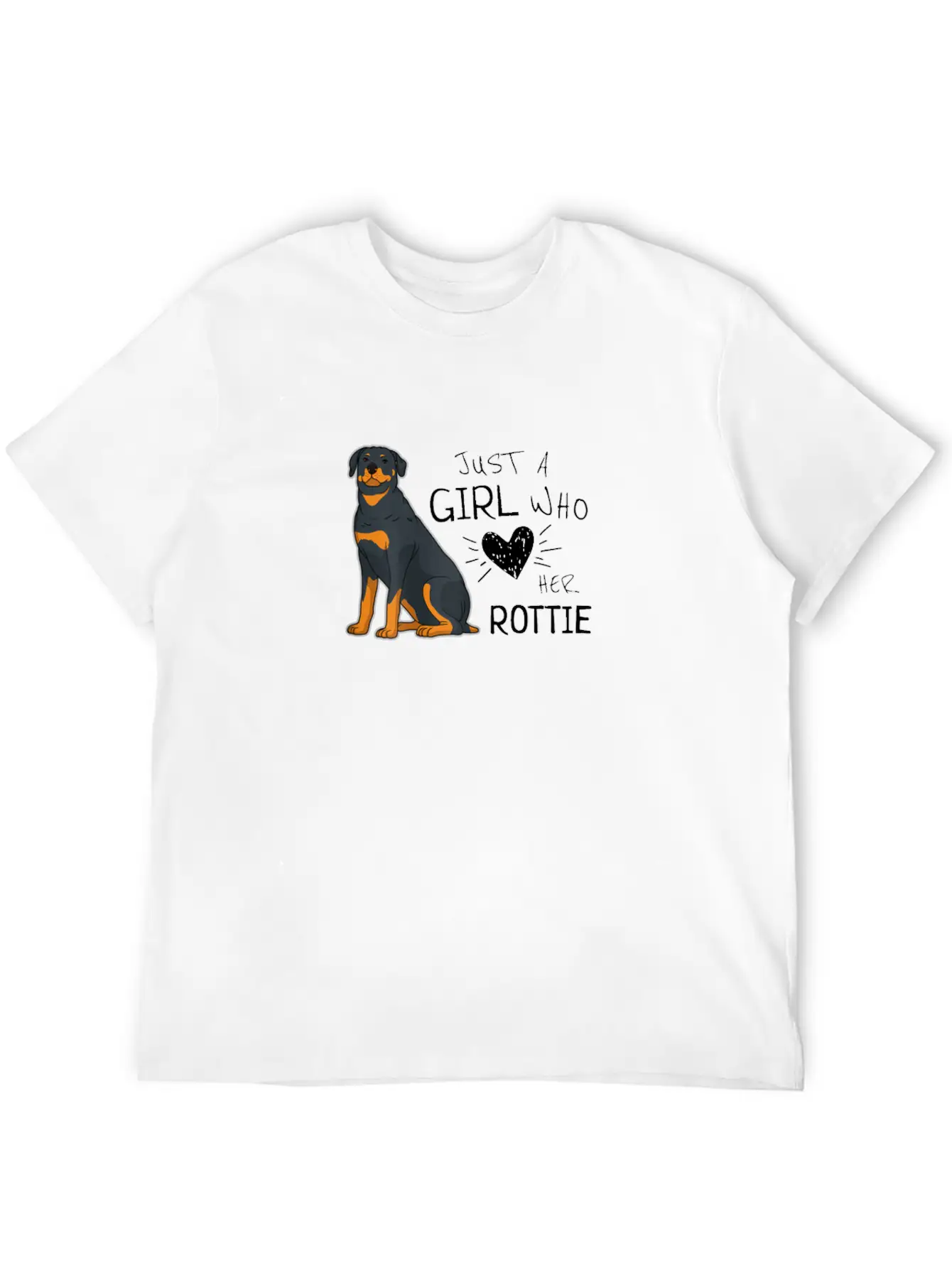 Just A Girl Who Loves Her Rottie Rottweiler Dog Essential Cotton Tee For Daily Outfits – Unisex Style