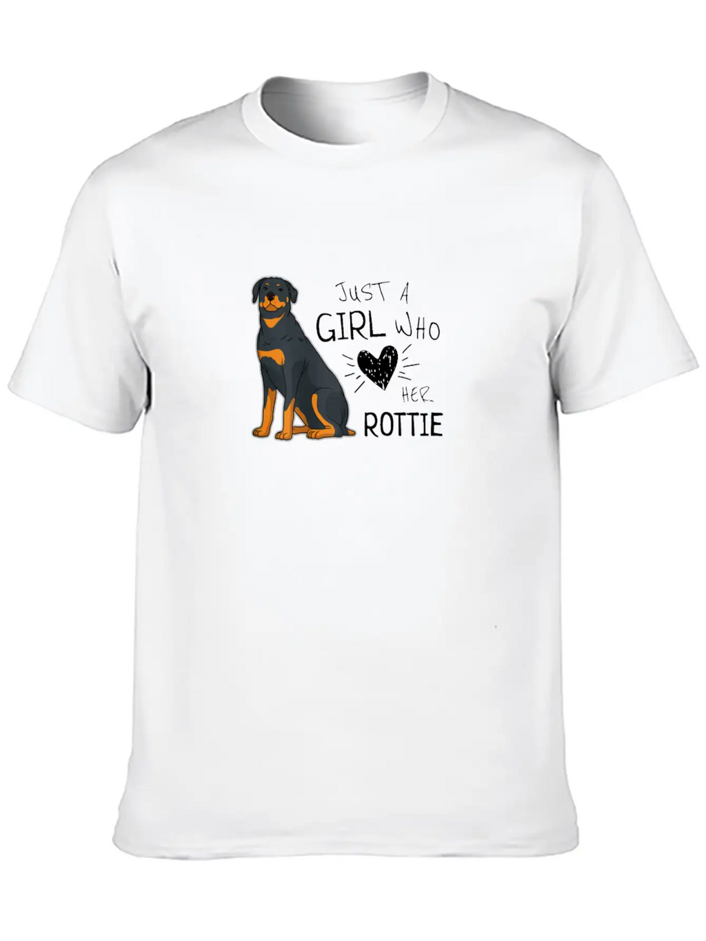 Just A Girl Who Loves Her Rottie Rottweiler Dog Essential Cotton Tee For Daily Outfits – Unisex Style