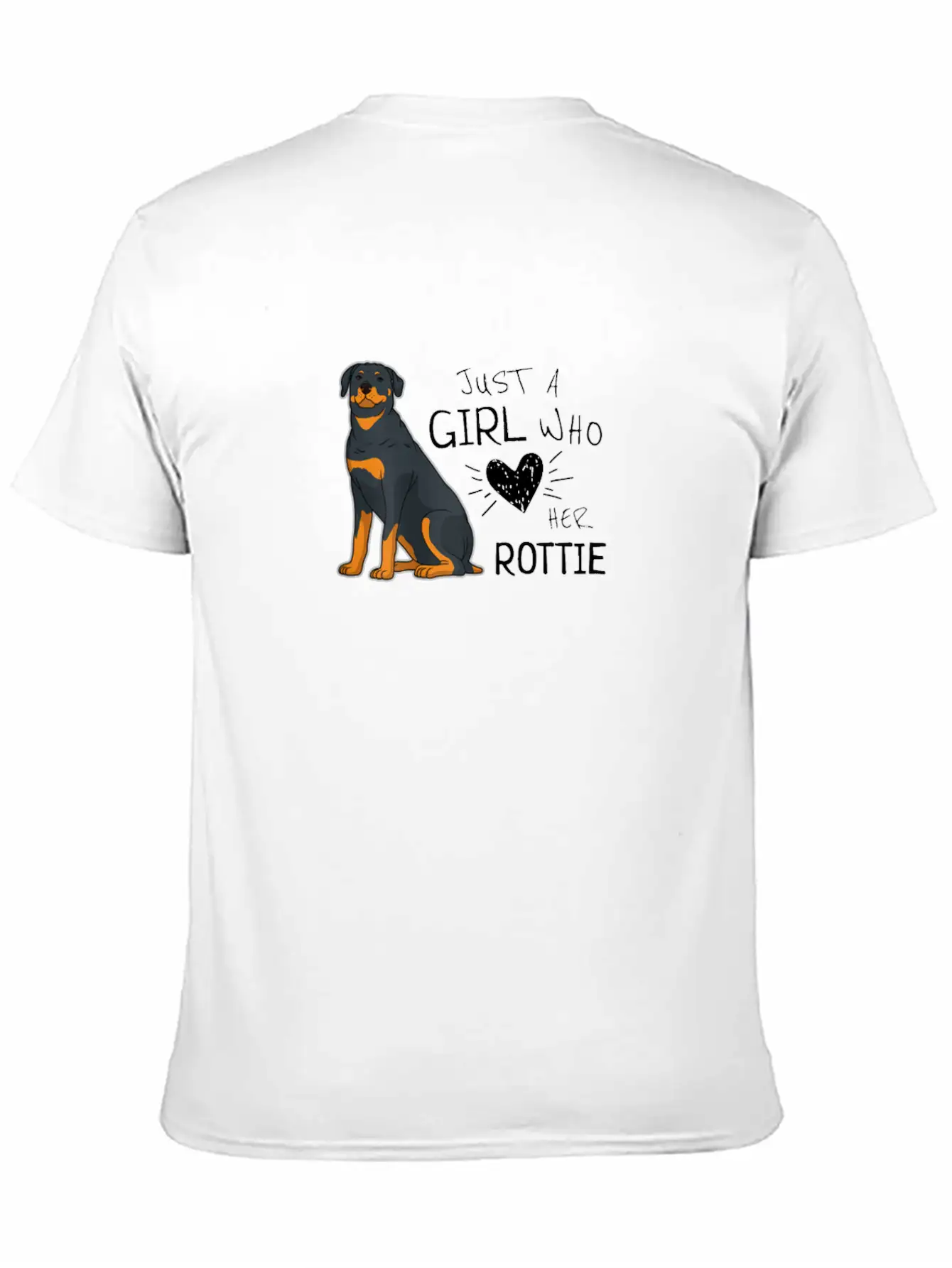 Just A Girl Who Loves Her Rottie Rottweiler Dog Essential Cotton Tee For Daily Outfits – Unisex Style
