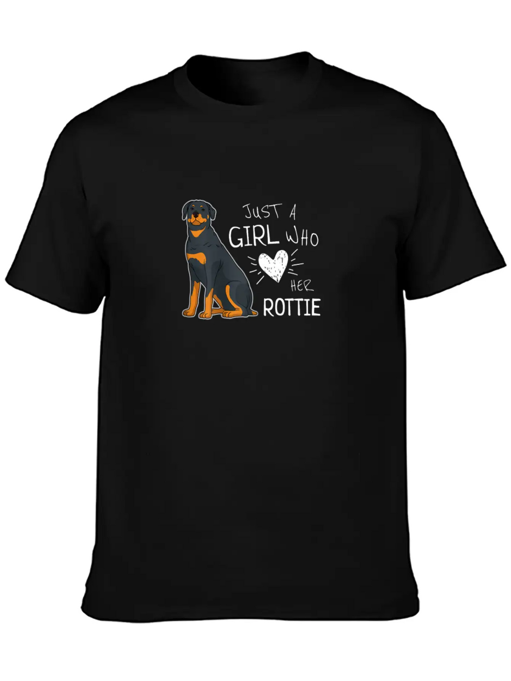 Just A Girl Who Loves Her Rottie Rottweiler Dog Essential Cotton Tee For Daily Outfits – Unisex Style