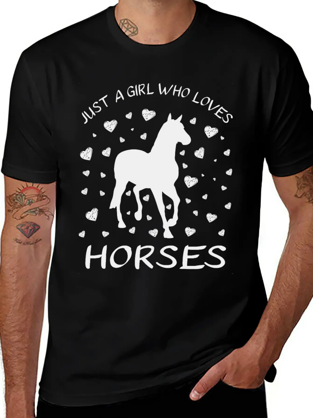 Just A Girl Who Loves Horses : Horse Girl Riding Stylish Everyday T-Shirt – Unisex Basic Cotton Tee