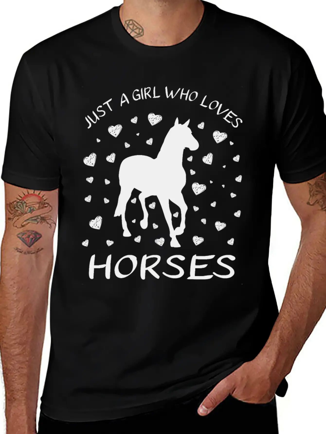 Just A Girl Who Loves Horses : Horse Girl Riding Stylish Everyday T-Shirt – Unisex Basic Cotton Tee