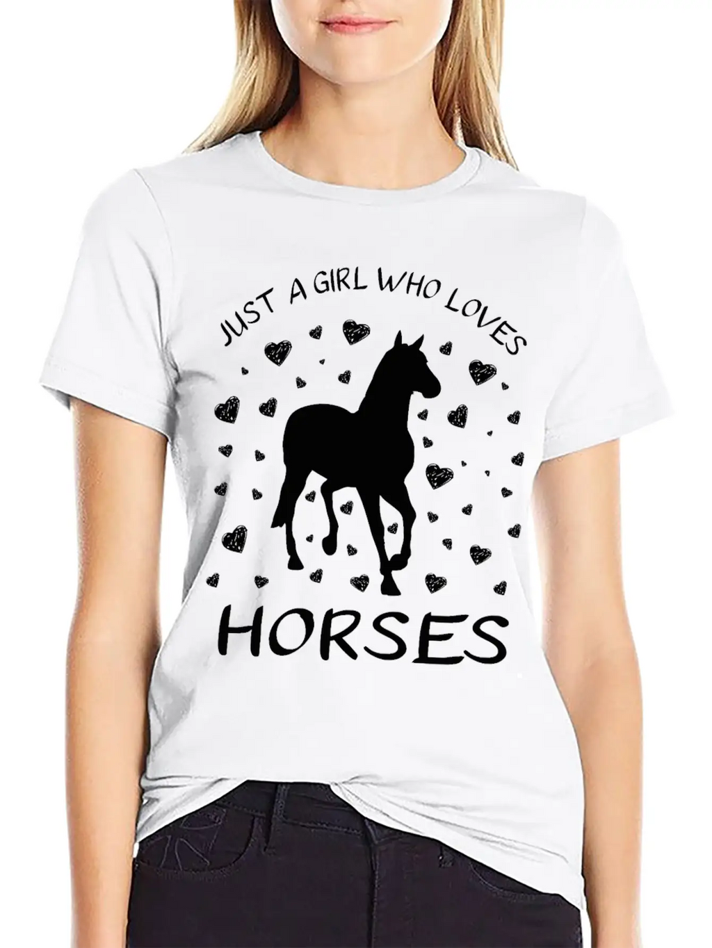 Just A Girl Who Loves Horses : Horse Girl Riding Stylish Everyday T-Shirt – Unisex Basic Cotton Tee