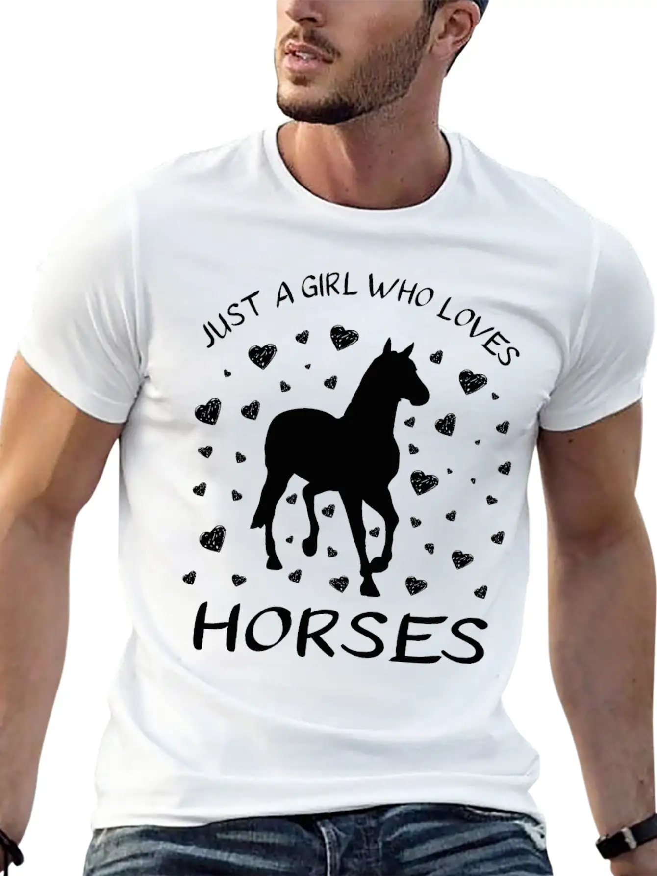 Just A Girl Who Loves Horses : Horse Girl Riding Stylish Everyday T-Shirt – Unisex Basic Cotton Tee