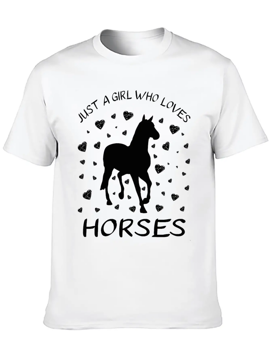 Just A Girl Who Loves Horses : Horse Girl Riding Stylish Everyday T-Shirt – Unisex Basic Cotton Tee