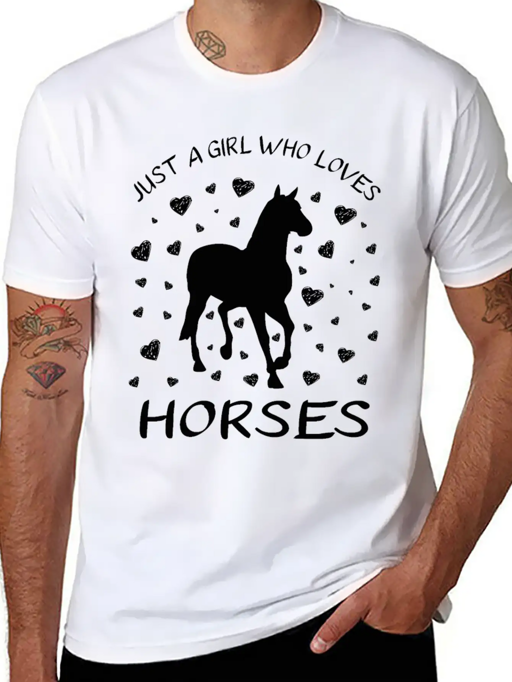 Just A Girl Who Loves Horses : Horse Girl Riding Stylish Everyday T-Shirt – Unisex Basic Cotton Tee