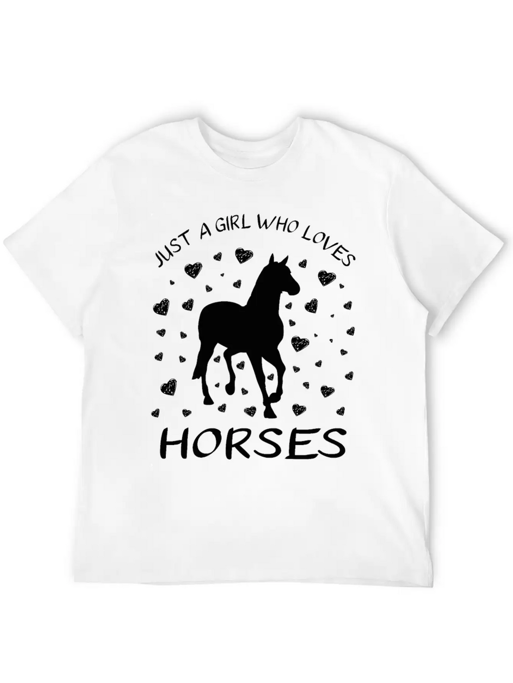 Just A Girl Who Loves Horses : Horse Girl Riding Stylish Everyday T-Shirt – Unisex Basic Cotton Tee