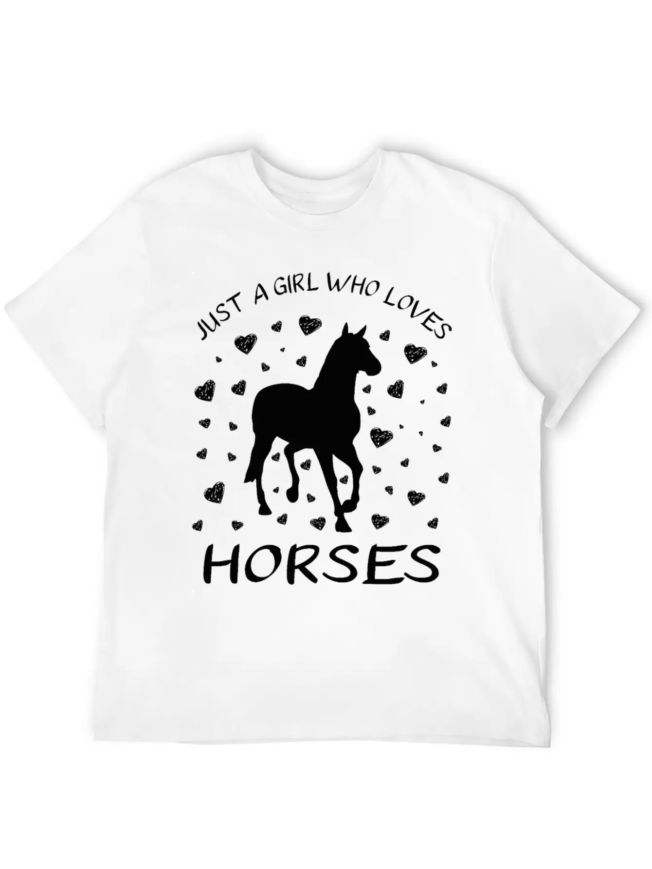 Just A Girl Who Loves Horses : Horse Girl Riding Stylish Everyday T-Shirt – Unisex Basic Cotton Tee