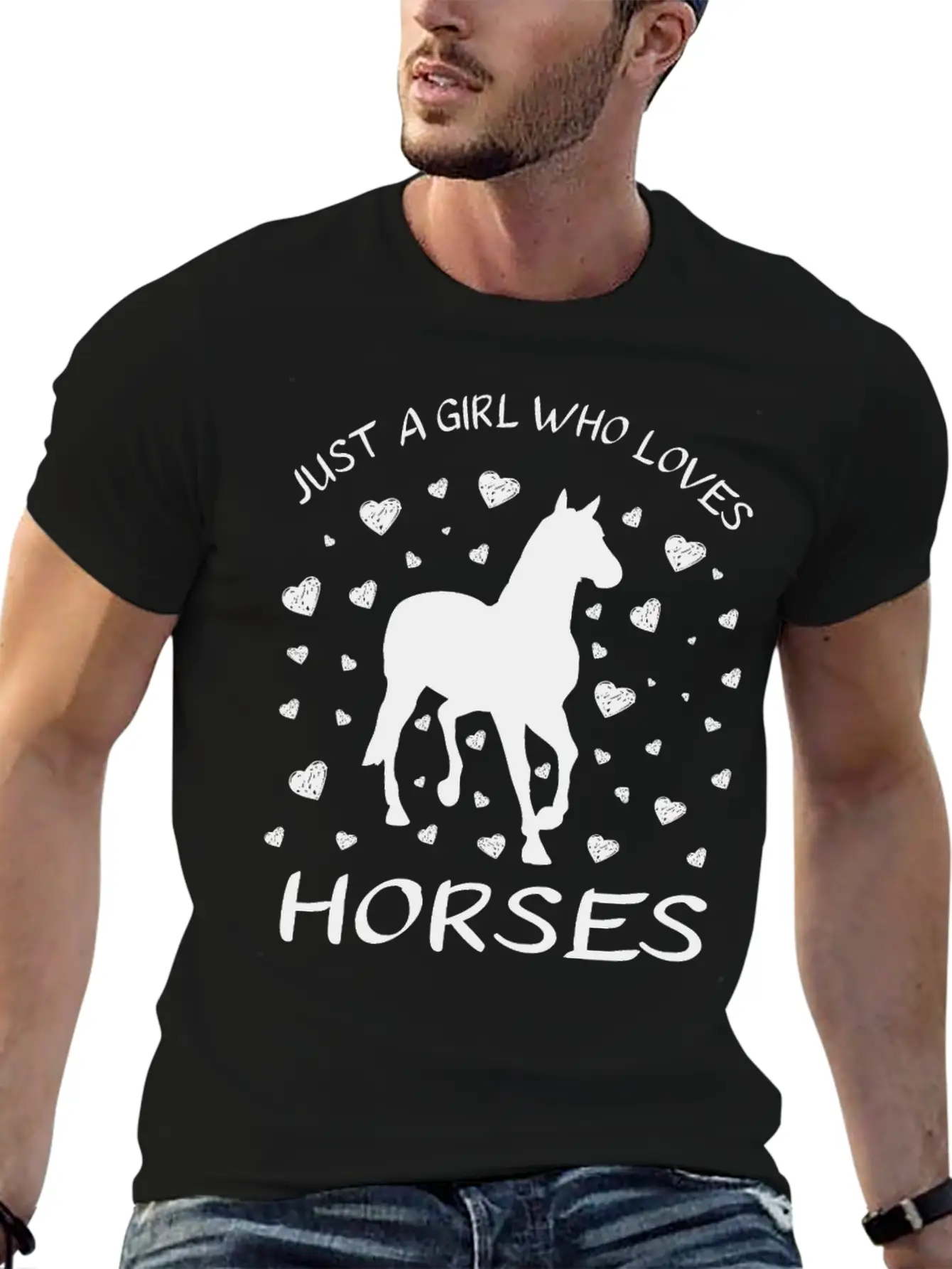Just A Girl Who Loves Horses : Horse Girl Riding Stylish Everyday T-Shirt – Unisex Basic Cotton Tee