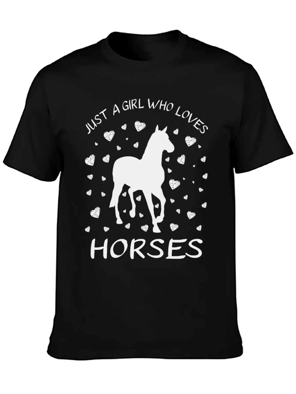 Just A Girl Who Loves Horses : Horse Girl Riding Stylish Everyday T-Shirt – Unisex Basic Cotton Tee