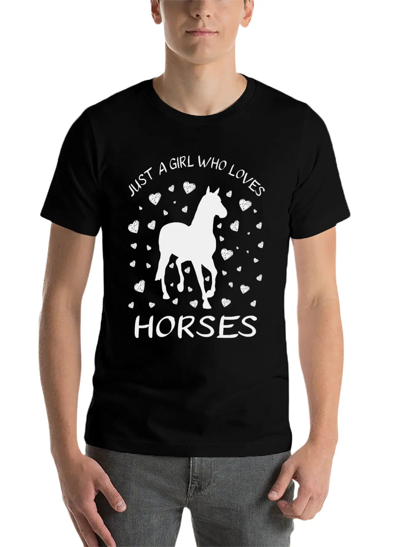 Just A Girl Who Loves Horses : Horse Girl Riding Stylish Everyday T-Shirt – Unisex Basic Cotton Tee