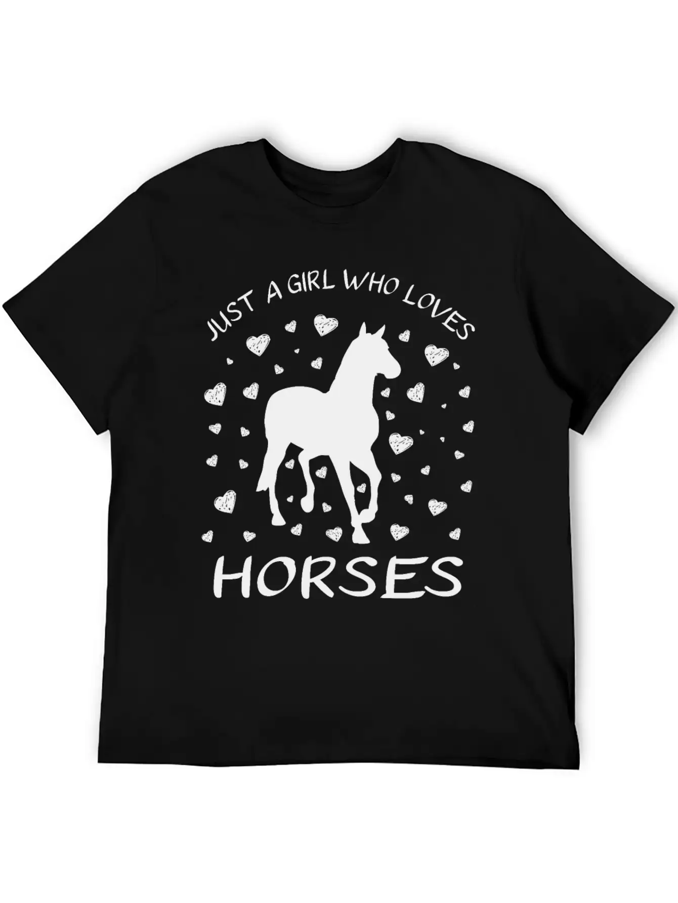Just A Girl Who Loves Horses : Horse Girl Riding Stylish Everyday T-Shirt – Unisex Basic Cotton Tee