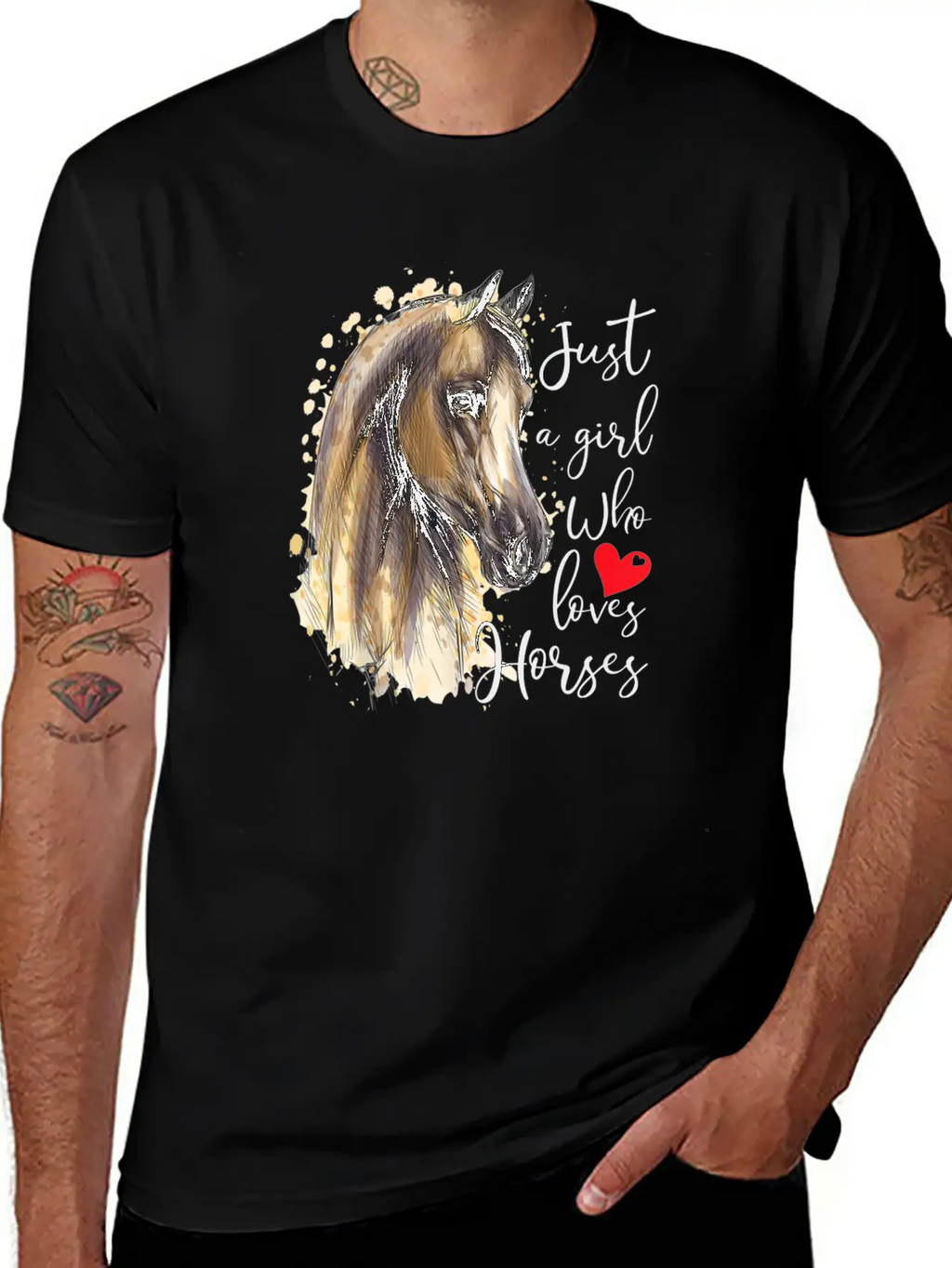 Just A Girl Who Loves Horses Horse Riding Gift Breathable Graphic T-Shirt – Perfect For Casual Days