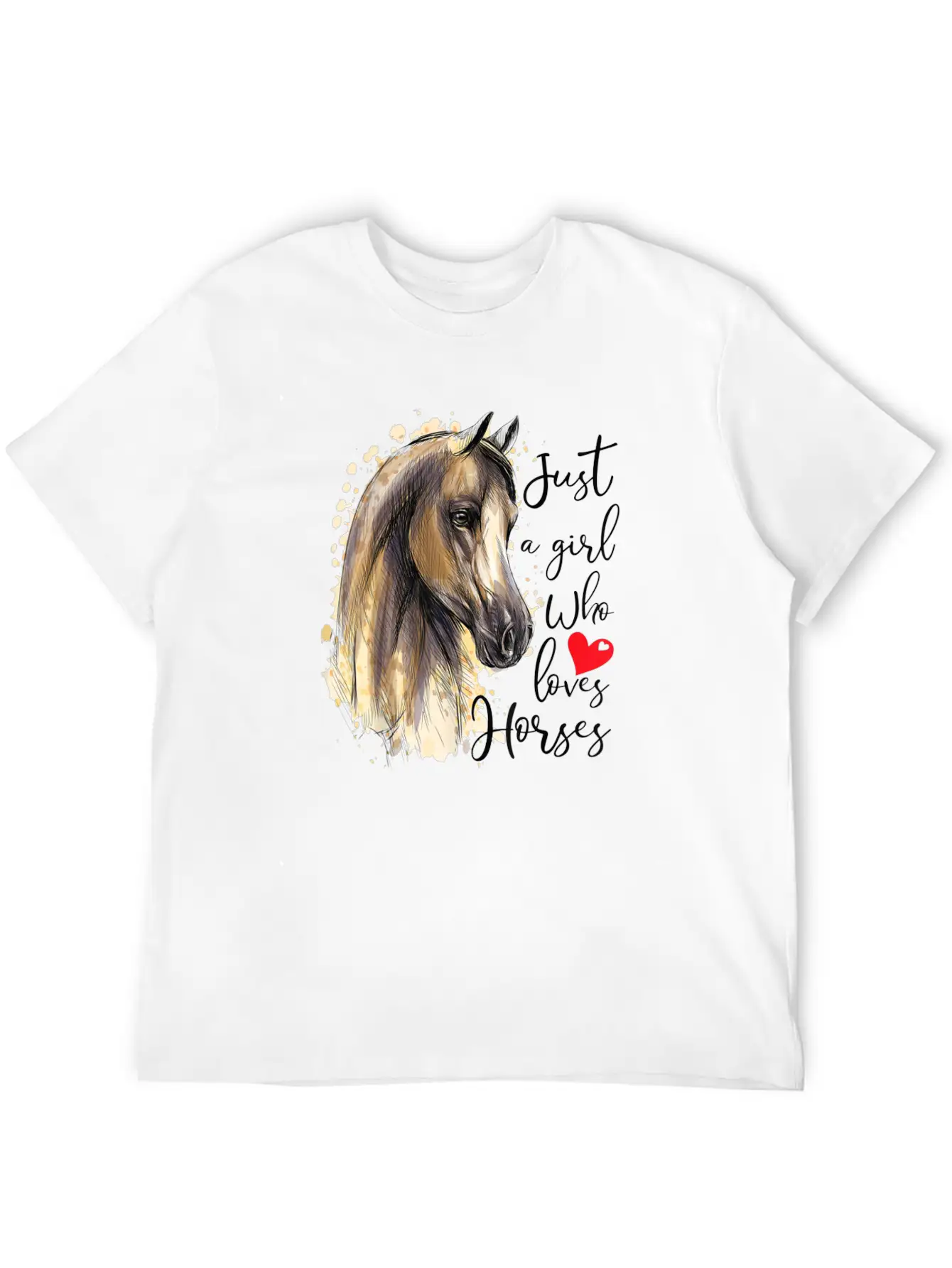 Just A Girl Who Loves Horses Horse Riding Gift Breathable Graphic T-Shirt – Perfect For Casual Days