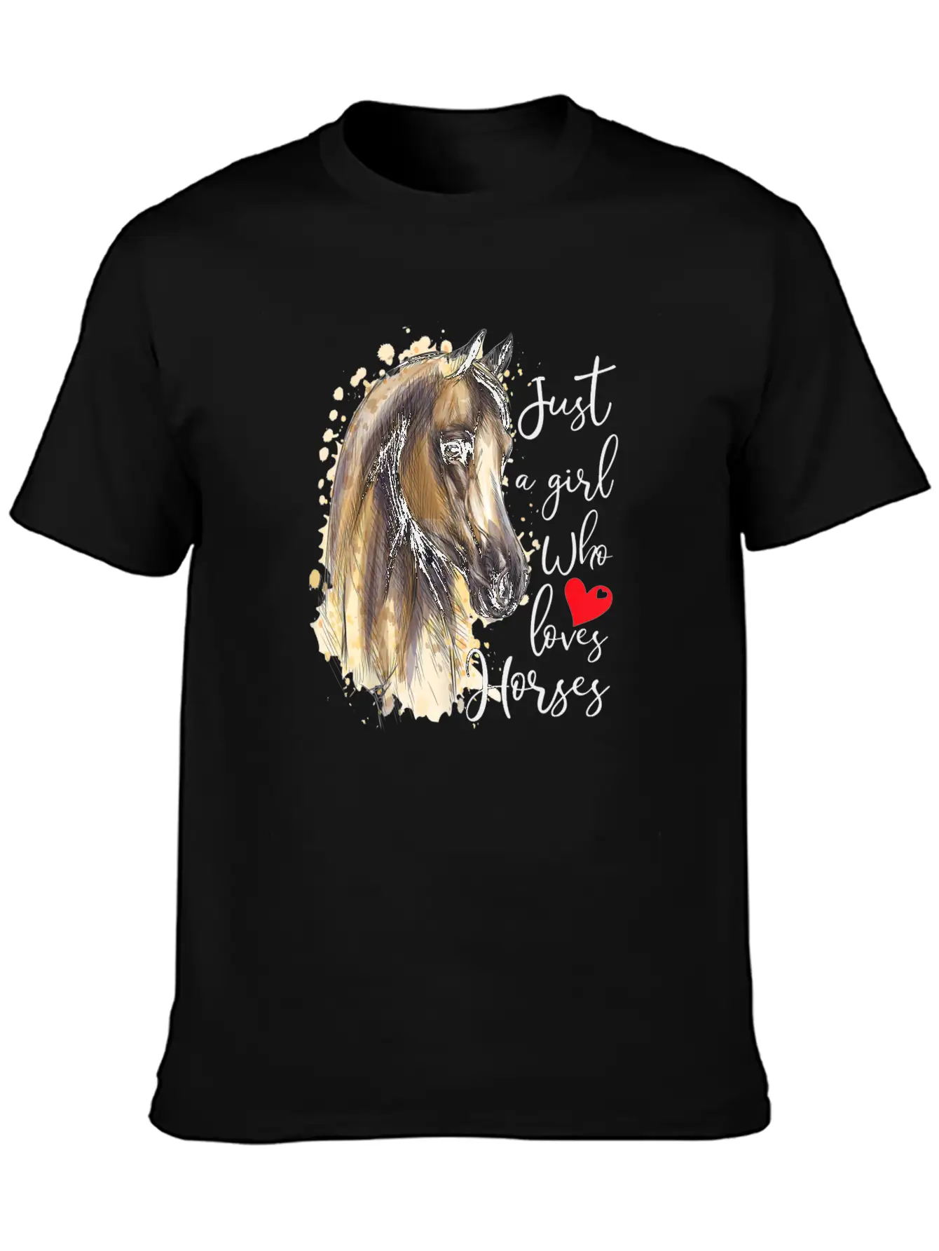 Just A Girl Who Loves Horses Horse Riding Gift Breathable Graphic T-Shirt – Perfect For Casual Days