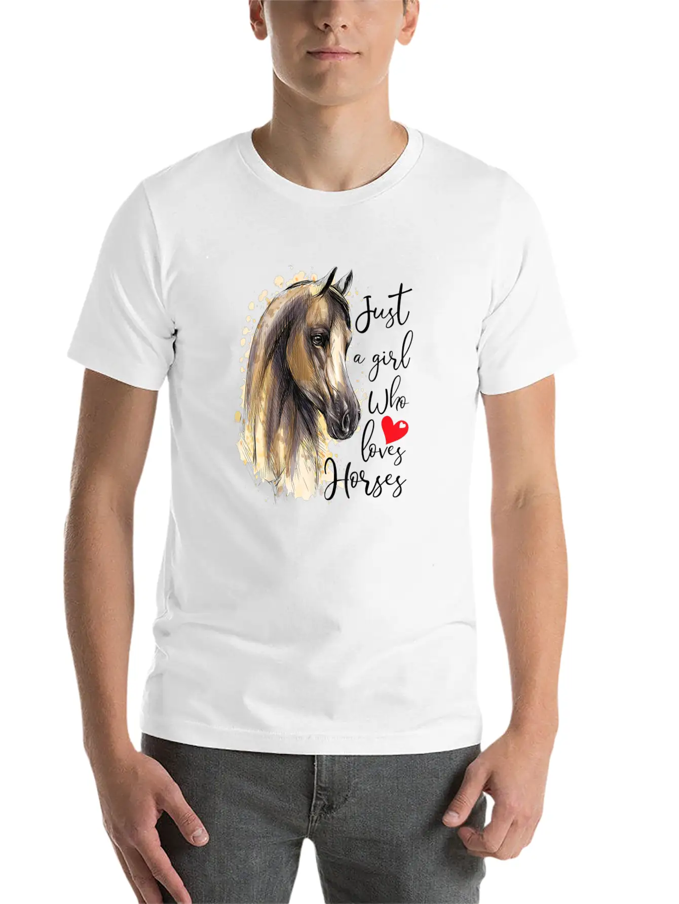 Just A Girl Who Loves Horses Horse Riding Gift Breathable Graphic T-Shirt – Perfect For Casual Days