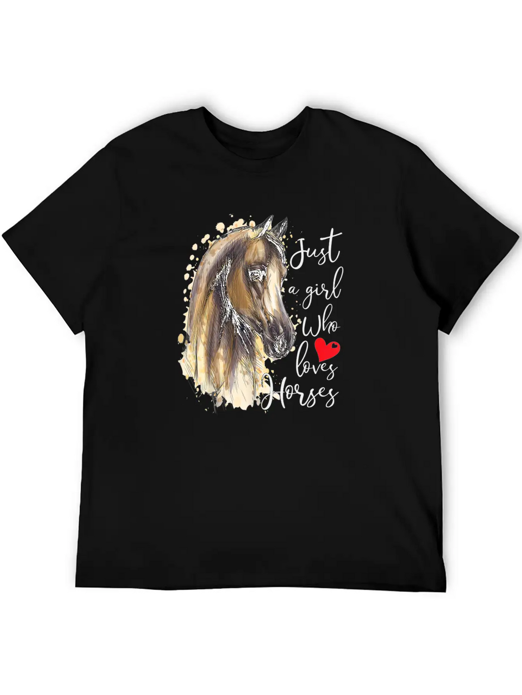 Just A Girl Who Loves Horses Horse Riding Gift Breathable Graphic T-Shirt – Perfect For Casual Days