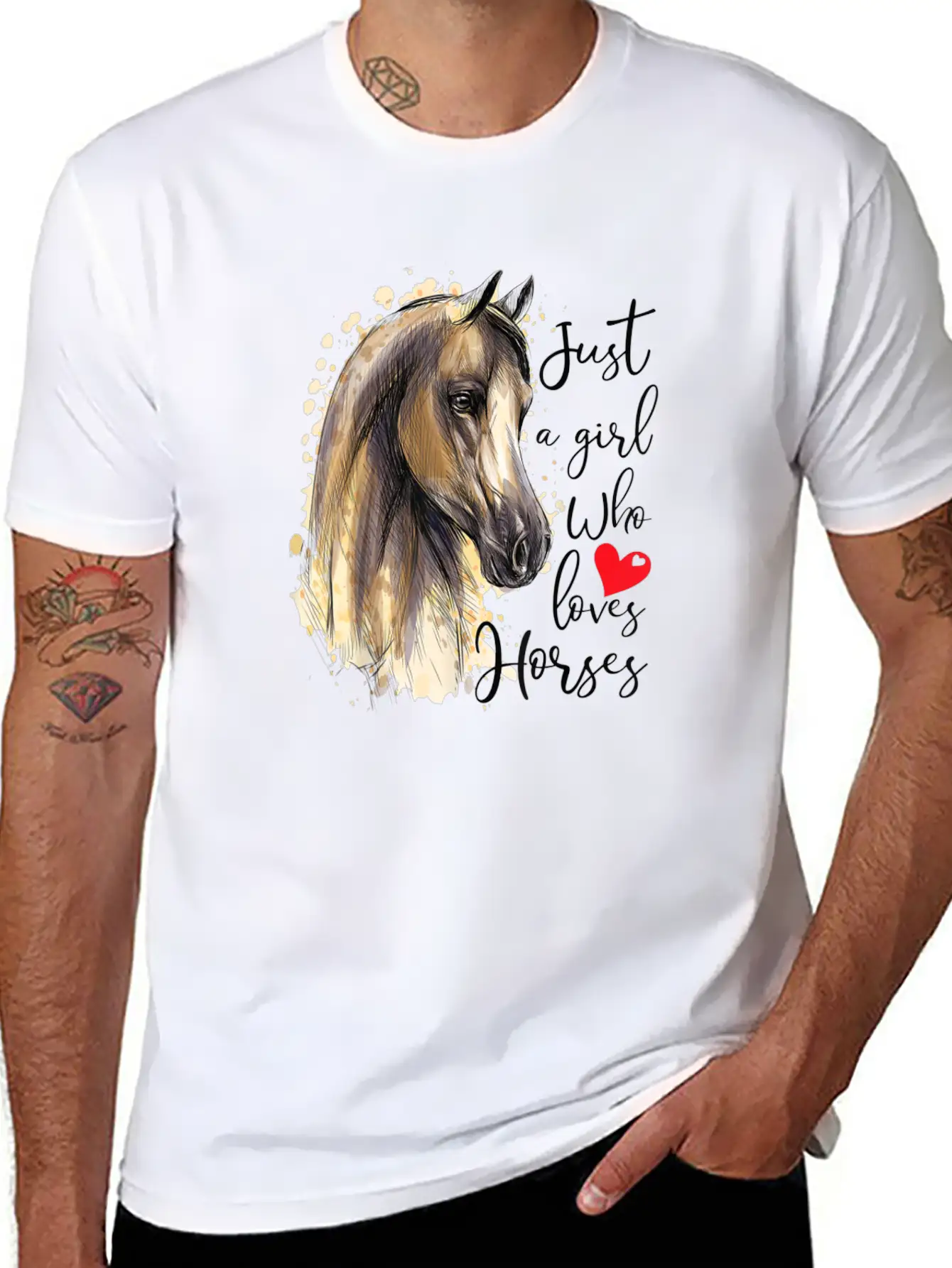 Just A Girl Who Loves Horses Horse Riding Gift Breathable Graphic T-Shirt – Perfect For Casual Days